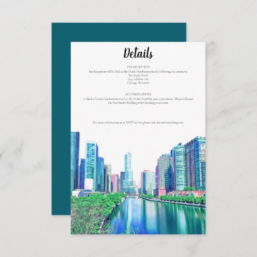 Chicago River Details Kaart (Voorkant / Achterkant)