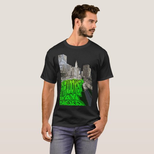 Chicago River Dyed Green Tradition St Patricks Day T-shirt (Voorkant volledig)