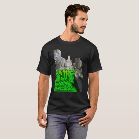 Chicago River Dyed Green Tradition St Patricks Day T-shirt (Voorkant volledig)