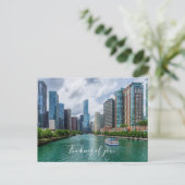 Chicago River en Trump Tower denken aan jou Briefkaart (Staand voorkant)