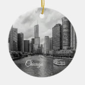 Chicago River en Trump Tower Grayscale Ornament (Voorkant)