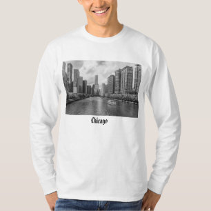 Chicago River En Trump Tower Grijswaarden T-shirt