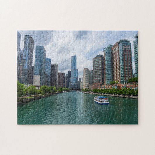 Chicago River en Trump Tower Legpuzzel (Horizontaal)