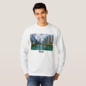 Chicago River en Trump Tower Long Sleeve T-Shirt (Voorkant volledig)