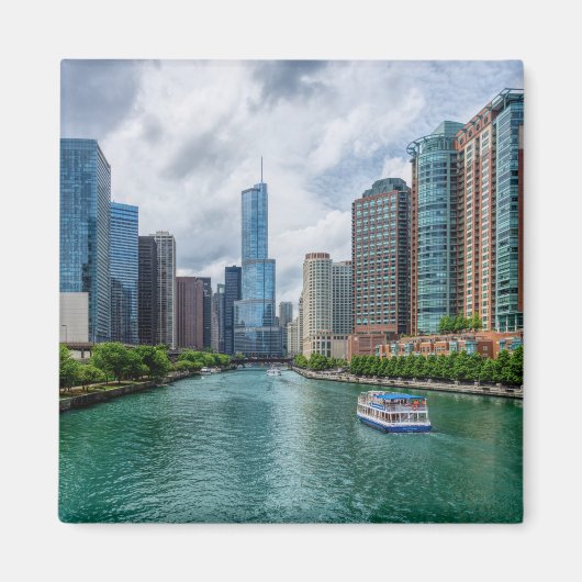Chicago River en Trump Tower Magneet (Voorkant)