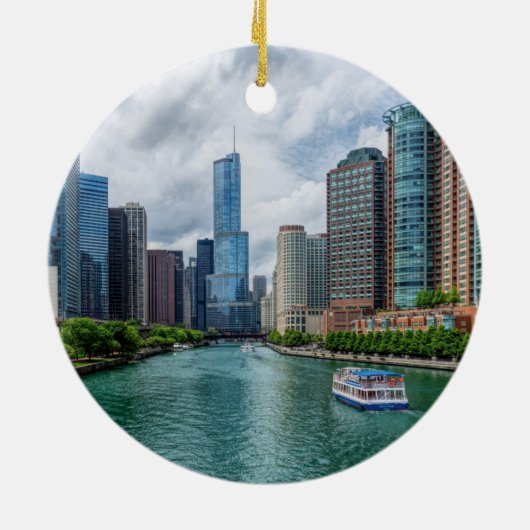 Chicago River en Trump Tower Ornament (Achterkant)
