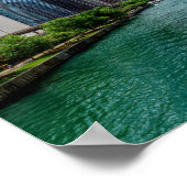 Chicago River en Trump Tower Poster (Hoek)