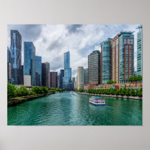 Chicago River en Trump Tower Poster