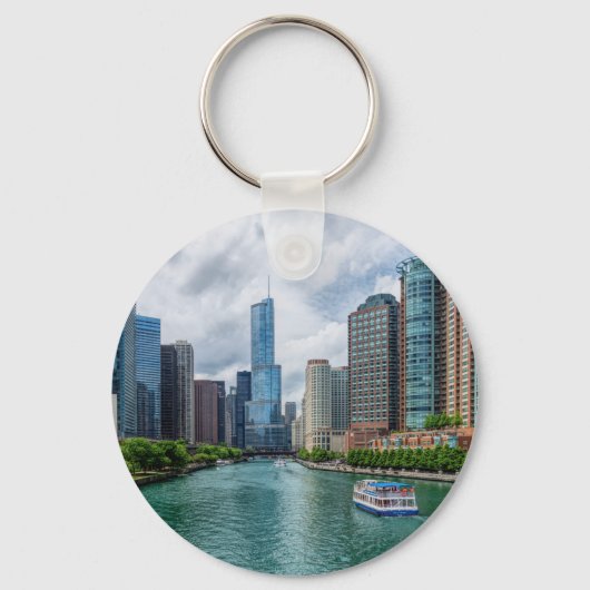 Chicago River en Trump Tower Sleutelhanger (Voorkant)