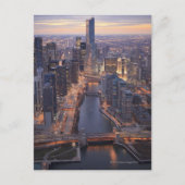 Chicago River en Trump Tower van boven Briefkaart (Voorkant)