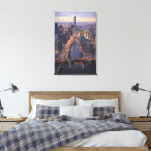 Chicago River en Trump Tower van boven Canvas Afdruk (Insitu (Slaapkamer))