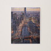 Chicago River en Trump Tower van boven Legpuzzel (Verticaal)