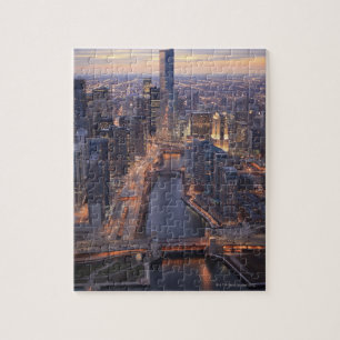 Chicago River en Trump Tower van boven Legpuzzel
