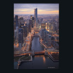 Chicago River en Trump Tower van boven Poster<br><div class="desc">Chicago River en Trump Tower van bovenaf tijdens zonsondergang in december met heldere, scherpe hemels. | Berthold Trenkel | AssetID: 140320910</div>