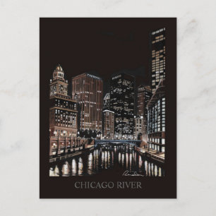 Chicago River Fine Art Randsom Art Briefkaart