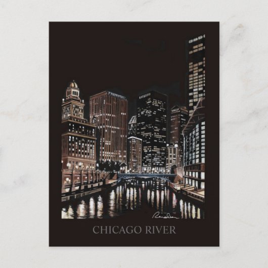 Chicago River Fine Art Randsom Art Briefkaart (Voorkant)