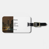 Chicago River Night Storm Bagagelabel (Voorkant horizontaal)