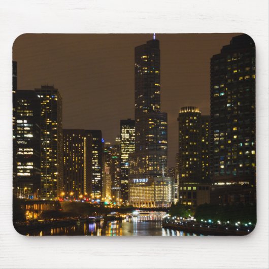 Chicago River Night Storm Muismat (Voorkant)