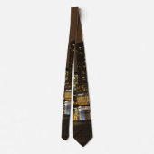 Chicago River Night Storm Stropdas (Achterkant)