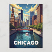 Chicago River Skyline Boat Tour Briefkaart (Voorkant)