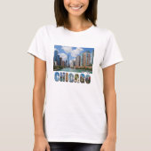 Chicago River Skyline Foto T-shirt (Voorkant)