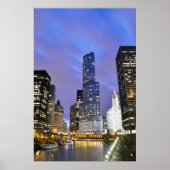 Chicago River Skyline Poster (Voorkant)