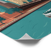 Chicago River Skyline Vintage Travel Poster (Hoek)