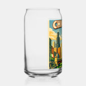 Chicago River St. Patricks Day ansichtkaart Blikvorm Glas (Links)