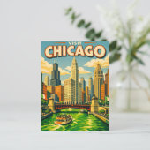 Chicago River St. Patrick's Day ansichtkaart Briefkaart (Staand voorkant)