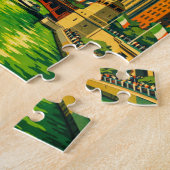 Chicago River St. Patrick's Day ansichtkaart Legpuzzel (Zijkant)