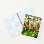 Chicago River St. Patrick's Day ansichtkaart Notitieboek (Binnen)