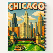 Chicago River St. Patrick's Day ansichtkaart Notitieboek (Achterkant)