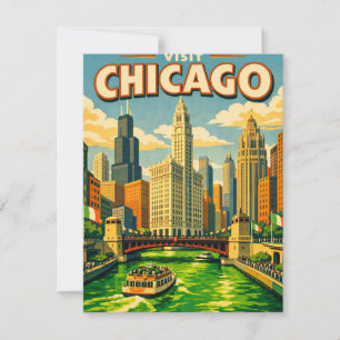 Chicago River St. Patrick's Day ansichtkaart Notitiekaartje