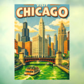 Chicago River St. Patrick's Day ansichtkaart Raamsticker (Vel 3)