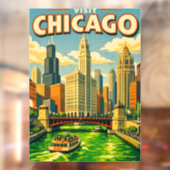Chicago River St. Patrick's Day ansichtkaart Raamsticker (Vel 2)