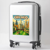 Chicago River St. Patrick's Day ansichtkaart Sticker (Koffer)