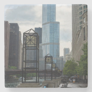 Chicago River Walk Stenen Onderzetter