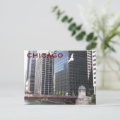 Chicago River Walk Travel Foto Briefkaart (Staand voorkant)