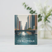 Chicago Riverwalk: Uitzichten Downtown Briefkaart (Staand voorkant)