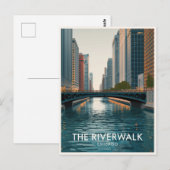 Chicago Riverwalk: Uitzichten Downtown Briefkaart (Voorkant / Achterkant)