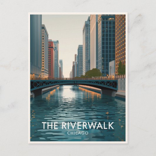 Chicago Riverwalk: Uitzichten Downtown Briefkaart (Voorkant)