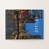 Chicago, rivier bij Nacht Kinder Jigzaag Puzzle Legpuzzel (Horizontaal)