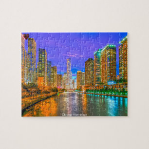 Chicago-rivierlandschap Legpuzzel