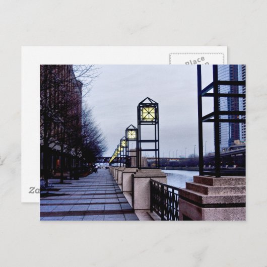 Chicago rivierlopen briefkaart (Voorkant / Achterkant)