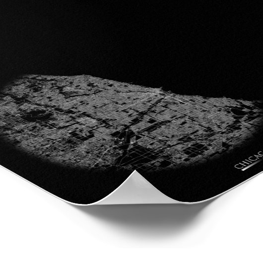 Chicago Road Map Poster (Hoek)