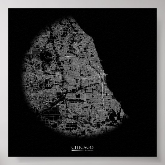 Chicago Road Map Poster (Voorkant)