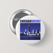 Chicago Rocks. Ronde Button 5,7 Cm (Voorkant /achterkant)