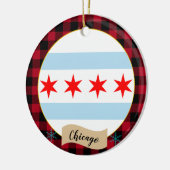 Chicago, Rode buffels en Chicago vlag Keramisch Ornament (Links)