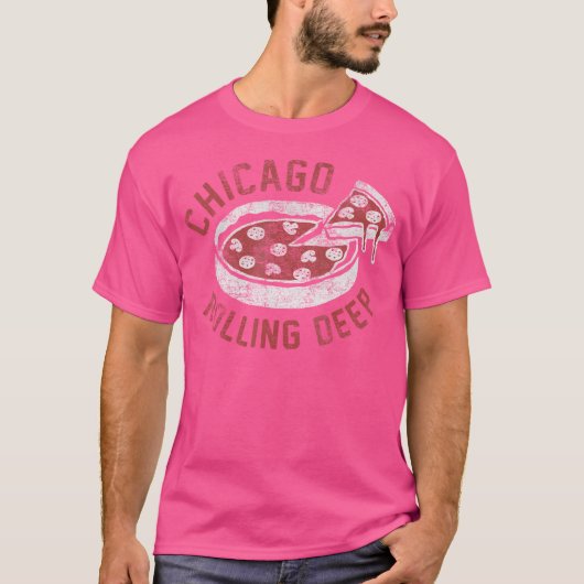 Chicago Rolling Deep Dish Pizza T-shirt (Voorkant)