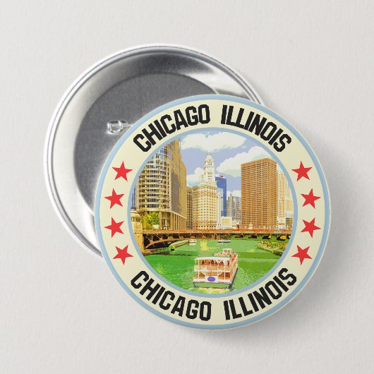 Chicago Ronde Button 7,6 Cm (Voorkant /achterkant)